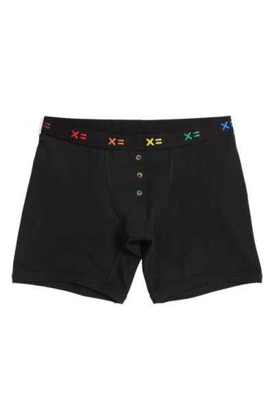 Tomboyx 6-inch Stretch Cotton Boxer Briefs In Black X Rainbow