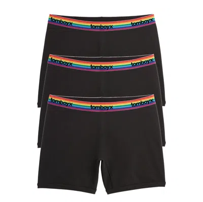 Tomboyx 6" No Fly Boxer Briefs 3-pack In Black