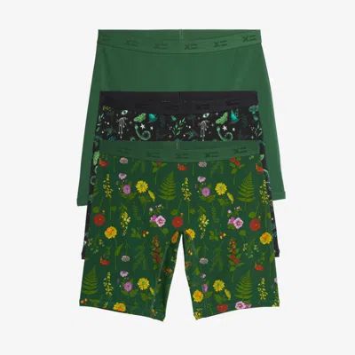 Tomboyx 9" Boxer Briefs 3-pack In Fern And Floral Mp