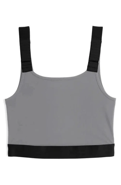 Tomboyx Adjustable Compression Crop Top In Gray