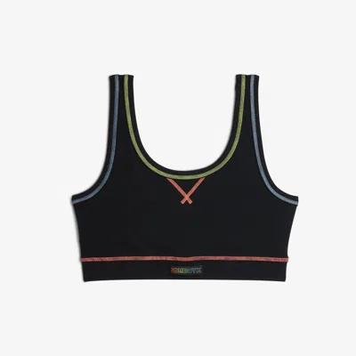 Tomboyx Bamboo Rib Essentials Soft Bra In Black