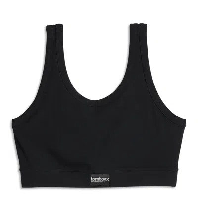 Tomboyx Bamboo Rib Essentials Soft Bra In Black
