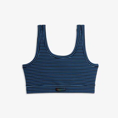 Tomboyx Bamboo Rib Essentials Soft Bra In Blue