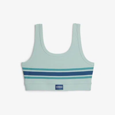 Tomboyx Bamboo Rib Essentials Soft Bra In Blue