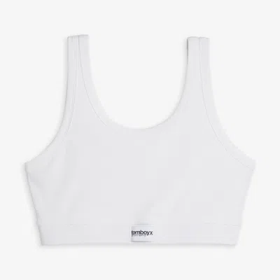 Tomboyx Bamboo Rib Essentials Soft Bra In White