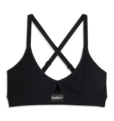 Tomboyx Bamboo Rib Lounge Bralette In Black