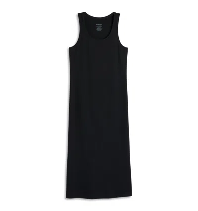 Tomboyx Bamboo Rib Sleeveless Midi Dress In Black