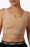 Tomboyx Compression Plus Racerback Crop Top In Brown