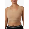Tomboyx Compression Plus Racerback Crop Top In Neutral