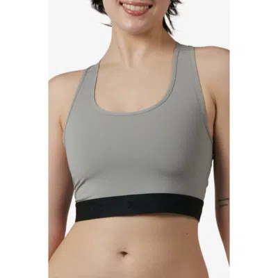 Tomboyx Compression Plus Racerback Crop Top In Gray