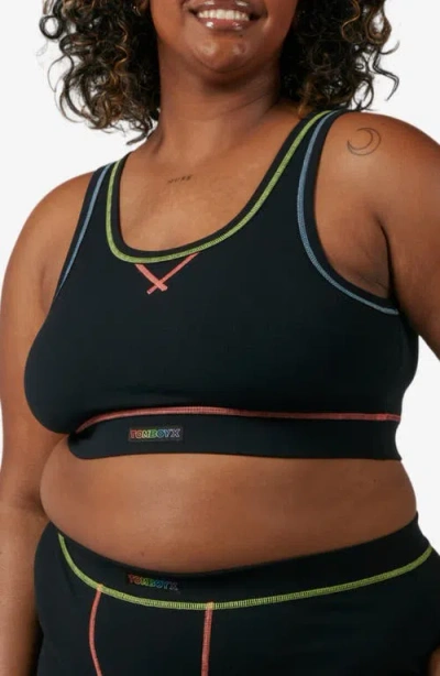 Tomboyx Essentials Rib Sports Bra In Black