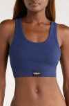 Tomboyx Essentials Rib Sports Bra In Blue