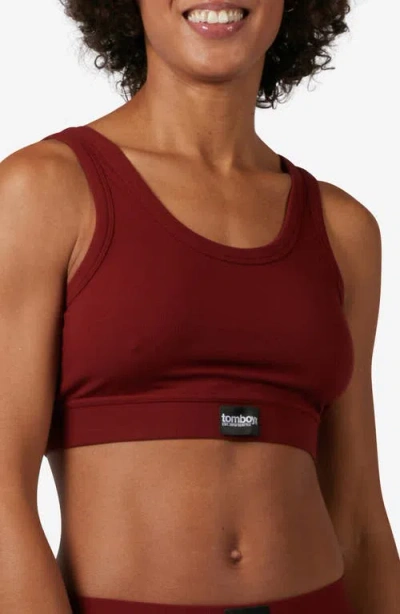 Tomboyx Essentials Rib Sports Bra In Red