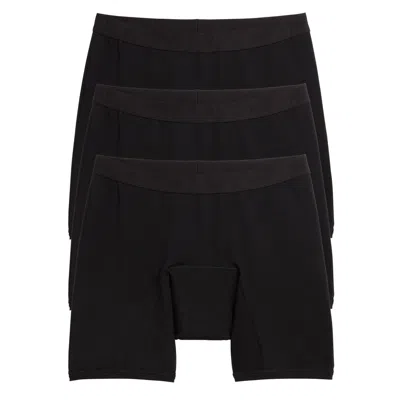 Tomboyx First Line Period 9" Boxer Briefs 3-pack In Black
