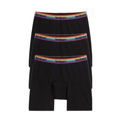 Tomboyx First Line Period 9" Boxer Briefs 3-pack In Black