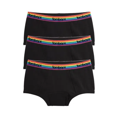 Tomboyx First Line Period Boy Shorts 3-pack In Black