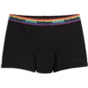 Tomboyx First Line Stretch Cotton Period 4.5-inch Trunks In Black Rainbow Logo