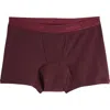 Tomboyx First Line Stretch Cotton Period 4.5-inch Trunks In Burgundy