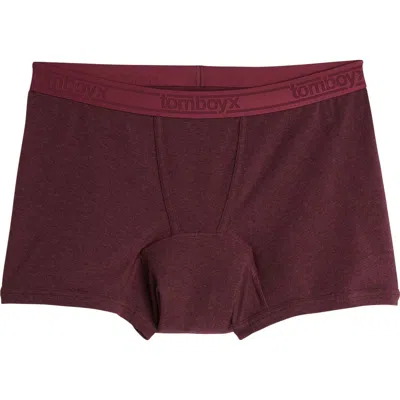 Tomboyx First Line Stretch Cotton Period 4.5-inch Trunks In Burgundy