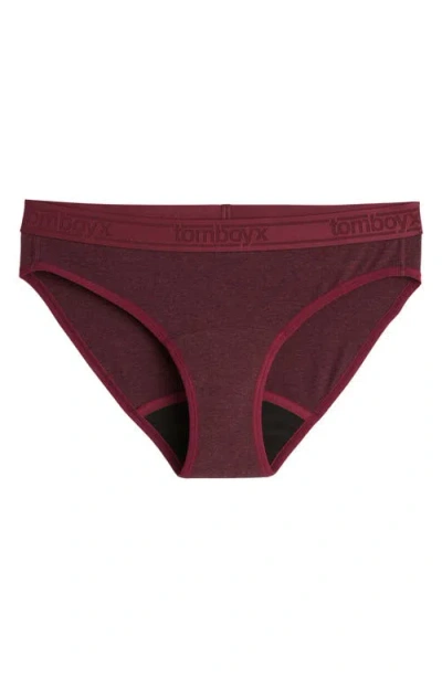 Tomboyx First Line Stretch Cotton Period Bikini In Burgundy