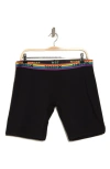 Tomboyx Leakproof Moderate Absorbency 9-inch Boxer Briefs In Black Rainbow