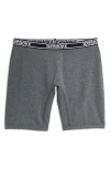Tomboyx Gender Inclusive 9-inch Boxer Briefs In Charcoal Logo