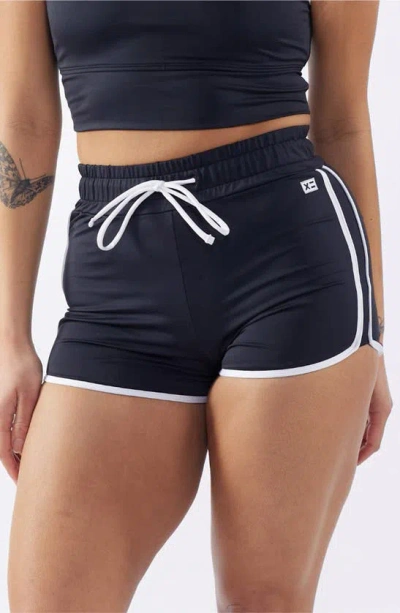 Tomboyx High Waist Swim Shorts In Black Novelty