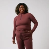Tomboyx Long Sleeve Quarter Zip Top In Burgundy