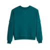 Tomboyx Modal Cloud Waffle Long Sleeve Cargo Crew In Green