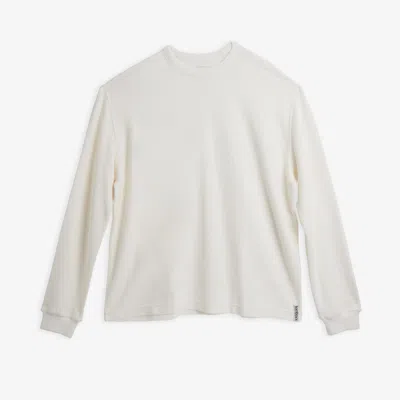Tomboyx Modal Cloud Waffle Long Sleeve Crew In White