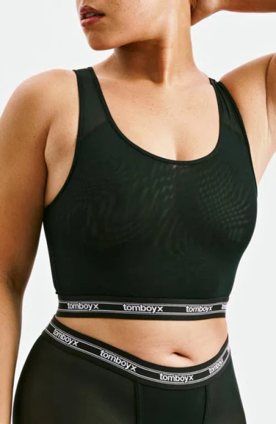 Tomboyx Powermesh Longline Bralette In Black
