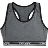 Tomboyx Racerback Soft Bra In Charcoal Logo