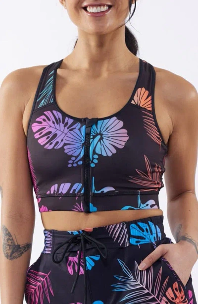 Tomboyx Racerback Zip Bikini Top In Tropadelic