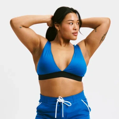 Tomboyx Reversible Swim Plunge Bikini Top In Blue