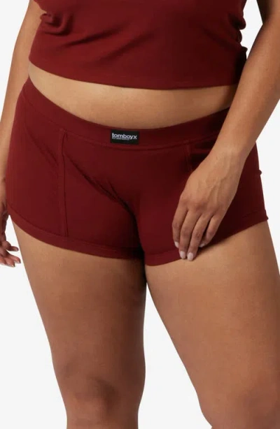 Tomboyx Rib Boyshorts In Burgundy