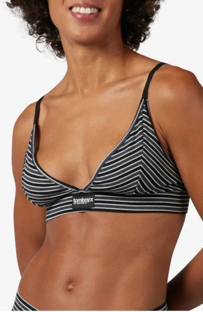 Tomboyx Rib Triangle Bralette In Black
