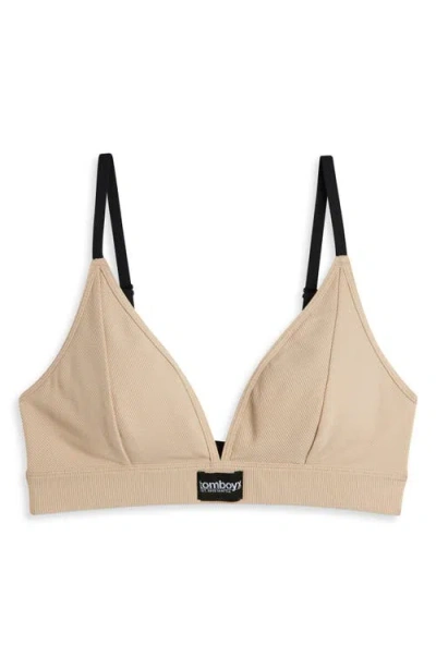 Tomboyx Rib Triangle Bralette In Neutral