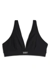 Tomboyx Rib Wireless Plunge Bra In Black