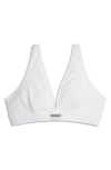 Tomboyx Rib Wireless Plunge Bra In White