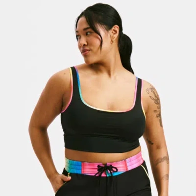 Tomboyx Straight Up Longline Bikini Top In Black