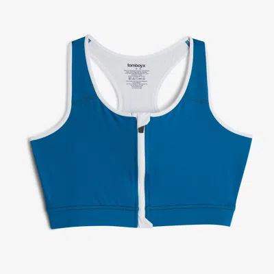 Tomboyx Swim Racerback Zip Compression Top In Blue