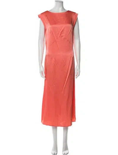 Pre-owned Tome Bateau Neckline Long Dress In Orange
