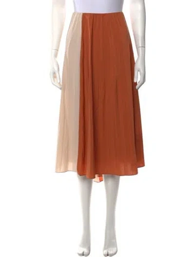 Pre-owned Tome Colorblock Pattern Midi Length Skirt In Neutrals