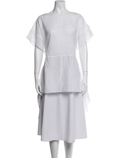 Pre-owned Tome Crew Neck Short Sleeve Top In White