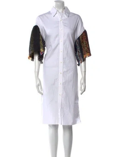 Pre-owned Tome Knee-length Dress In White