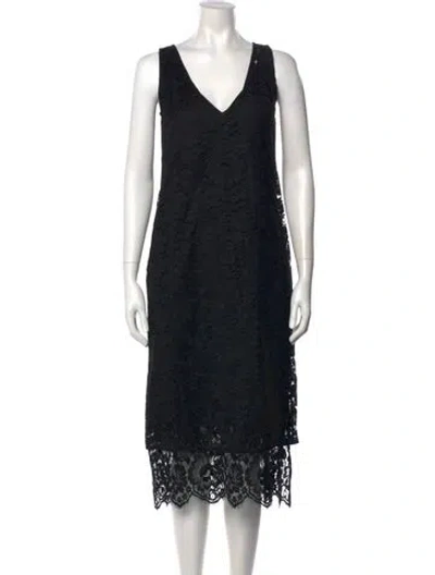 Pre-owned Tome Lace Knee-length Dress In Black
