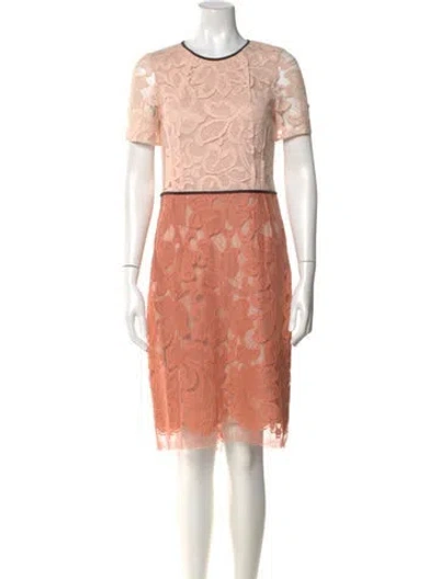 Pre-owned Tome Lace Knee-length Dress In Neutral