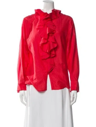 Pre-owned Tome Long Sleeve Blouse In Red