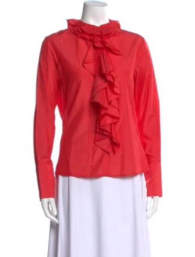 Pre-owned Tome Long Sleeve Blouse In Red