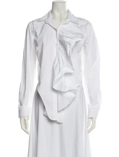 Pre-owned Tome Long Sleeve Button-up Top In Neutral